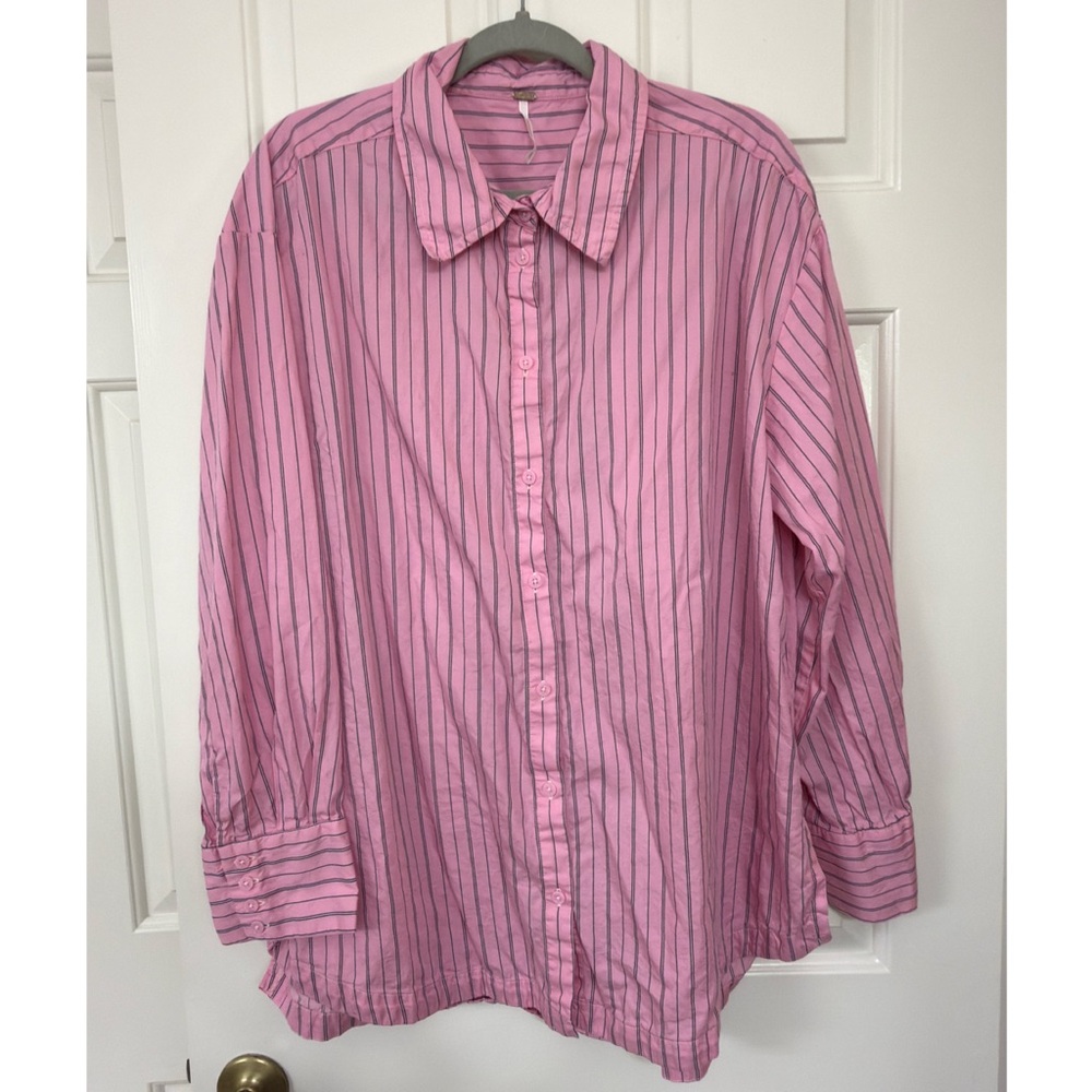 Free People Lee Striped Button-down|Orchid Combo|Worn Twice|XL